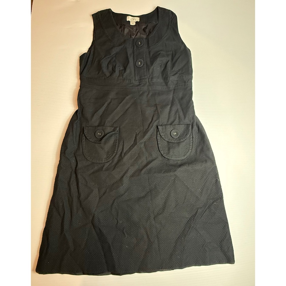 LOFT Ann Taylor Black Dress Sleeveless Pocketed Career Casual Size 6
